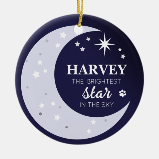 Hond Foto Sympathie Keepsake Pet Memorial Star Keramisch Ornament (Voorkant)