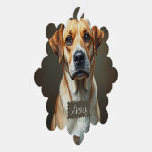 Hond foto template Schattige rood Schots Vakantie Ornament Kaart (Rechts)