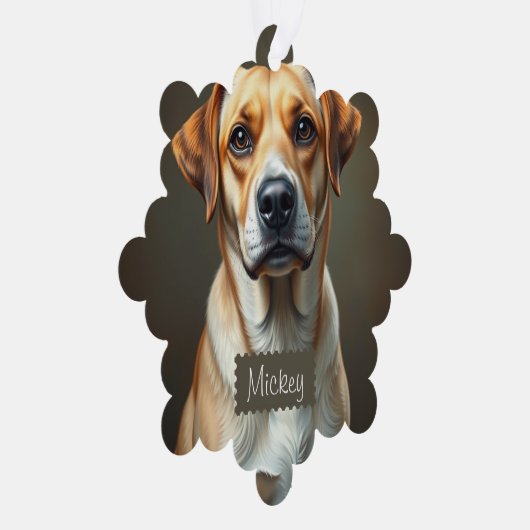 Hond foto template Schattige rood Schots Vakantie Ornament Kaart (Rechts)