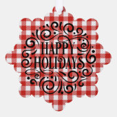 Hond foto template Schattige rood Schots Vakantie Ornament Kaart (Achterkant)