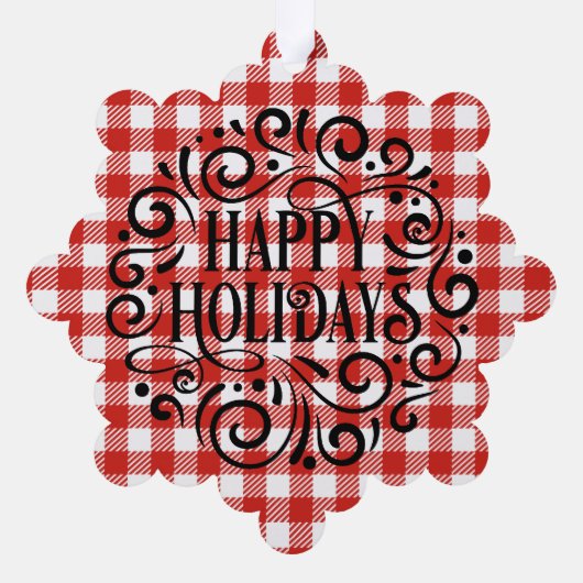 Hond foto template Schattige rood Schots Vakantie Ornament Kaart (Achterkant)