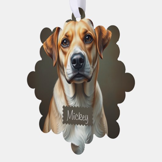 Hond foto template Schattige rood Schots Vakantie Ornament Kaart (Links)