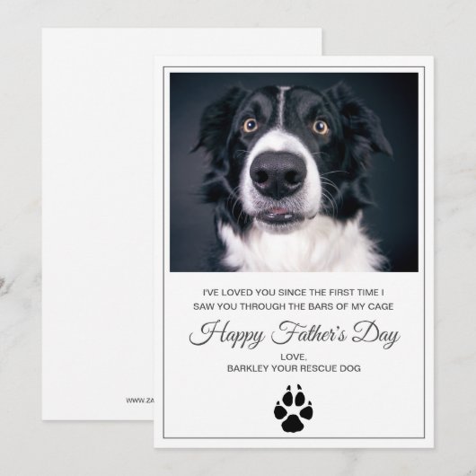 Hond Foto Vaderdag Kaart van Reddingshond (Voorkant / Achterkant)