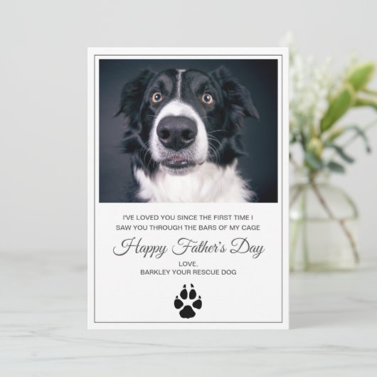 Hond Foto Vaderdag Kaart van Reddingshond (Staand voorkant)