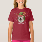 Hond Foto w / Elf Rendier Antler Pet Kerst T-shirt (Voorkant)