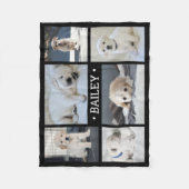 Hond Fotocollage Eenvoudig Elegant Zwart-wit Fleece Deken (Voorkant)