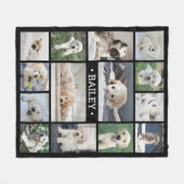 Hond Fotocollage Eenvoudig Modern Zwart-Wit Fleece Deken (Voorkant (Horizontaal))