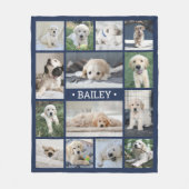 Hond Fotocollage Eenvoudige Moderne Marine Blauw & Fleece Deken (Voorkant)