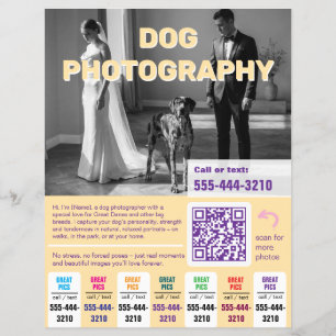 Hond Fotograaf Flyer kleurrijk geel
