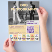 Hond Fotograaf Flyer kleurrijk geel  (Hand)
