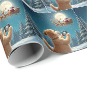 Hond fotografeert Kerstman in slee Cadeaupapier (Rol Hoek)