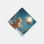 Hond fotograferen Kerstman in Sleigh Servet (Hoek)