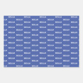 Hond Fotonaam Blauw Hart Pet Inpakpapier Vel (Voorkant 3)