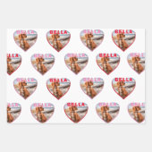 Hond Fotonaam Roze Rood Hart Pet Inpakpapier Vel (Voorkant)