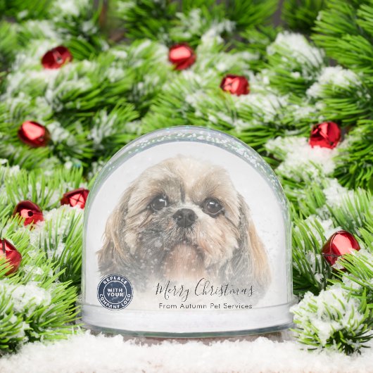 Hond Foto's Business Logo Hond Foto's Custom Sneeuwbol (Kerstmis)