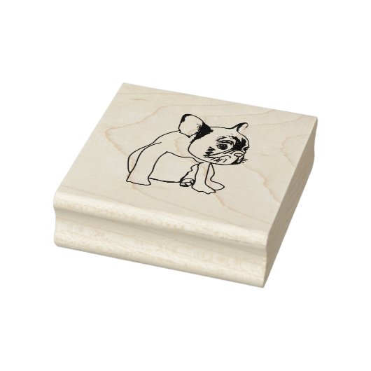Hond, Franse buldog puppy, schattige hond hout kun Rubberstempel (Stempel)
