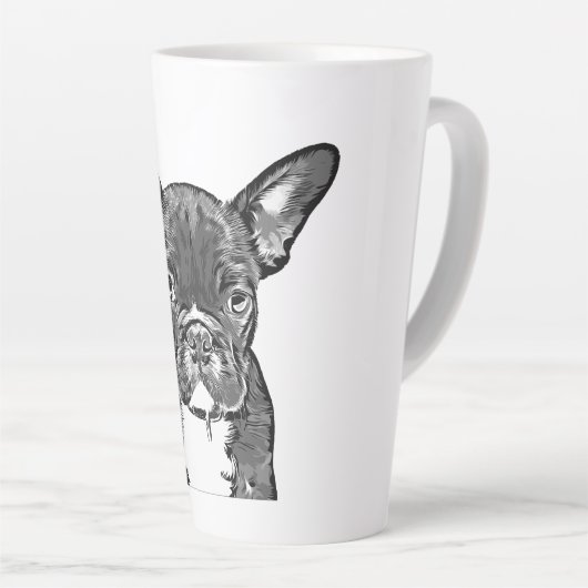 Hond, Franse bulldog, puppy afbeeldingen Latte Mok (Rechterhoek)
