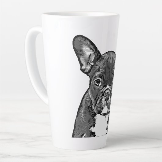 Hond, Franse bulldog, puppy afbeeldingen Latte Mok (Linkerhoek)