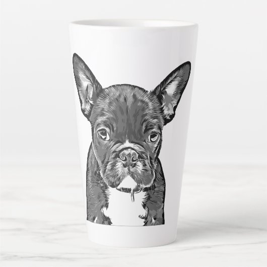 Hond, Franse bulldog, puppy afbeeldingen Latte Mok (Voorkant)