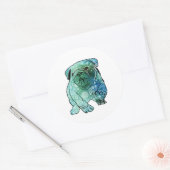 Hond Franse Bulldog ronde Sticker, glanzend Ronde Sticker (Envelop)