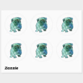 Hond Franse Bulldog ronde Sticker, glanzend Ronde Sticker (Vel)