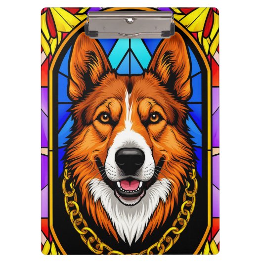 Hond Gebrandschilderd Portret Klembord (Voorkant)