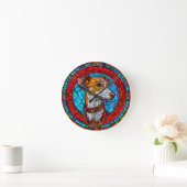 Hond Gebrandschilderde Kunst Ronde Klok (Huis)