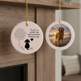 Hond Gedenk Foto Grotere Blijdschap Citaat Redding Keramisch Ornament