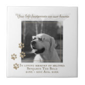 Hond Gedenk Foto Plaquette Keramiek Tegels met Tek Tegeltje (Voorkant)