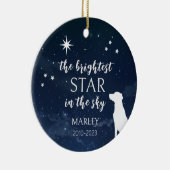 Hond Gedenk Foto Speels Keramisch Ornament (Rechts)