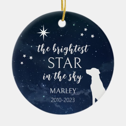Hond Gedenk Foto Whimsical Keramisch Ornament (Voorkant)