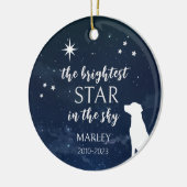 Hond Gedenk Foto Whimsical Keramisch Ornament (Links)