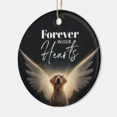 Hond gedenkteken voor altijd in ons hart keramisch ornament (Links)