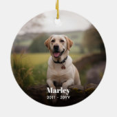 Hond gedenkteken voor altijd in ons hart keramisch ornament (Achterkant)