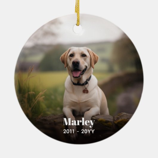 Hond gedenkteken voor altijd in ons hart keramisch ornament (Achterkant)