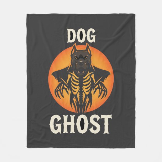 Hond Geest Halloween Horror Vector Fleece Deken (Voorkant)