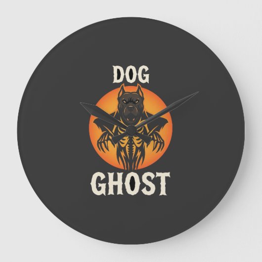 Hond Geest Halloween Horror Vector Grote Klok (Voorkant)
