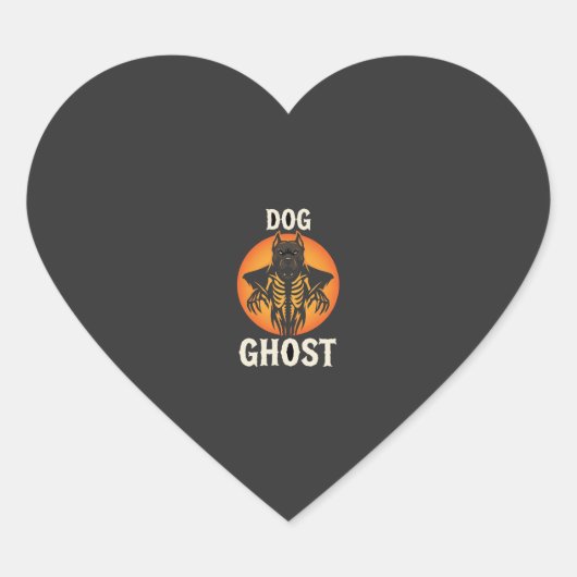 Hond Geest Halloween Horror Vector Hart Sticker (Voorkant)