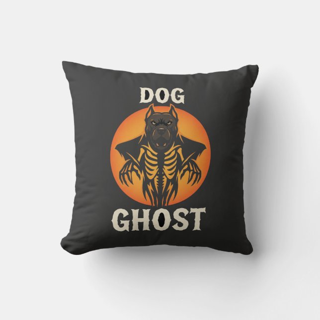 Hond Geest Halloween Horror Vector Kussen (Voorkant)