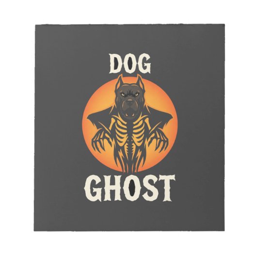 Hond Geest Halloween Horror Vector Notitieblok (Voorkant)