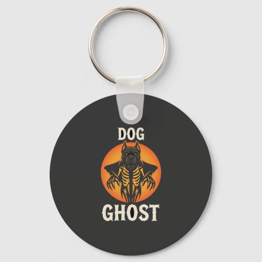 Hond Geest Halloween Horror Vector Sleutelhanger (Voorkant)