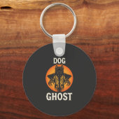 Hond Geest Halloween Horror Vector Sleutelhanger (Voorkant)