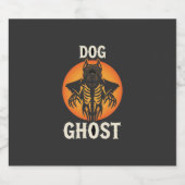 Hond Geest Halloween Horror Vector Sparkling Wijnetiket (Enkel label)
