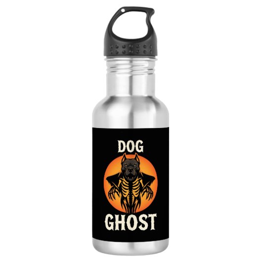 Hond Geest Halloween Horror Vector Waterfles (Voorkant)