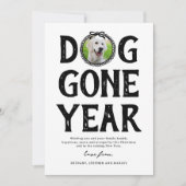 Hond gegaan Jaar Zwart Wit Foto Kerstmis Feestdagenkaart (Voorkant)