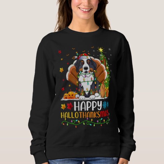 Hond Gelukkige Berner Sennenhond Hellothanksmas Trui (Voorkant)