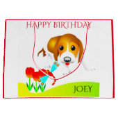 HOND GELUKKIGE VERJAARDAG GEPERSONALISEERDE NAAM C GROOT CADEAUZAKJE (Voorkant)