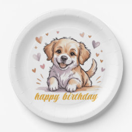 hond gelukkige verjaardag papieren bordje