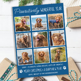 Hond Gepersonaliseerd Jaar In Review Pet Foto Coll Feestdagenkaart
