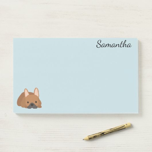 Hond Gepersonaliseerde Franse buldog Post-it® Notes (Op bureau)